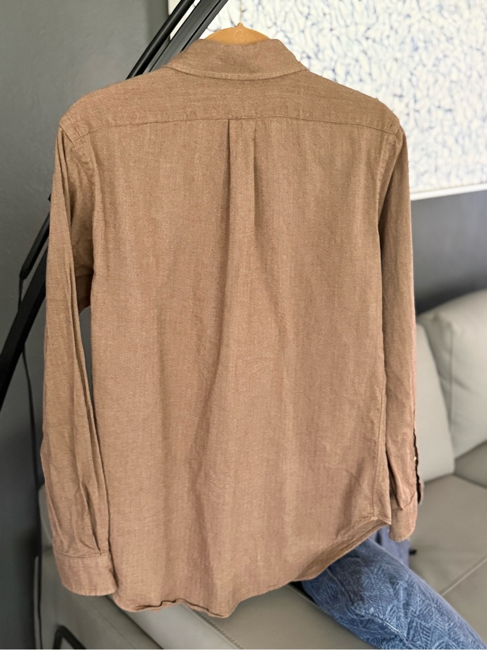 Ralph Lauren Brown Herringbone Classic-Fit Button-Down Shirt - Picture 5 of 5